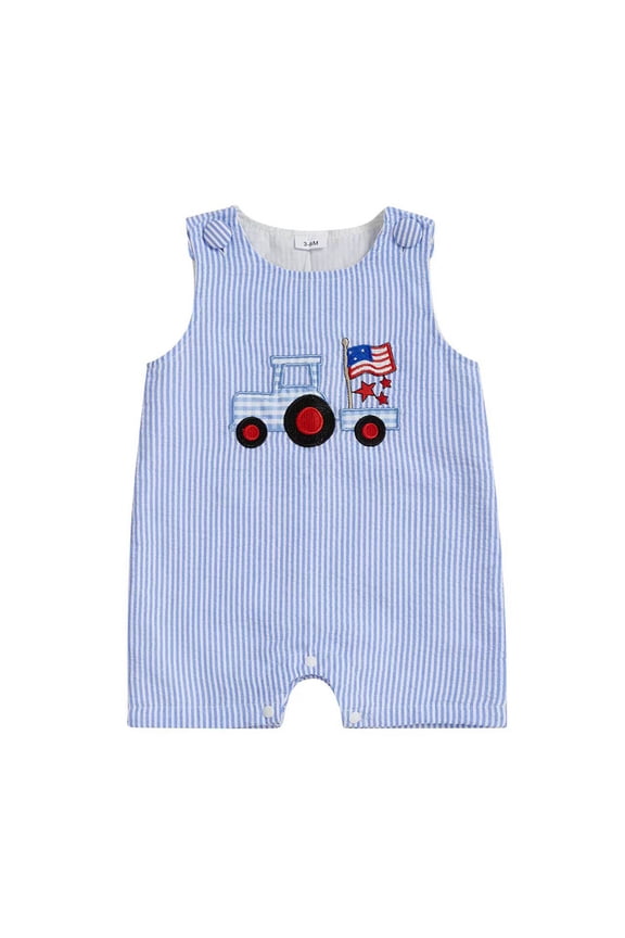 My First Thanksgiving Boy Outfit Turkey Romper Sleeveless Jumpsuit Thanksgiving Clothes for Boys (Blue,3-6 Months)