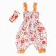 thumbnail image 1 of Xudanell Newborn Girl Outfit Colorful Lace Jumpsuit and Hair Accessories Set with Stretch Romper for Infant, 1 of 9