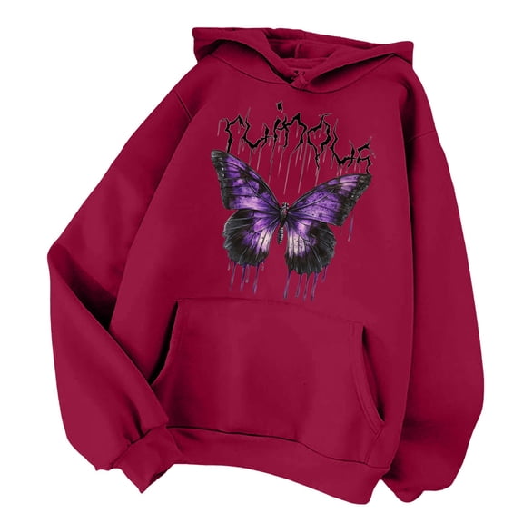 Xudanell Oversized Hoodie for Women Pullover Winter Loose Fit with Drawstring Trendy Womens Graphic Print Hoodie M
