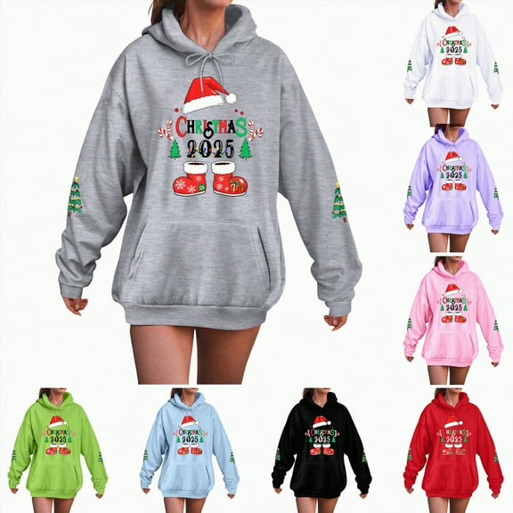 Xudanell Oversized Hoodies for Women Christmas Hoodie Clothes Women Fall Clothes Workout Spring Sweatshirt