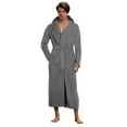 thumbnail image 1 of Xudanell Plus Size Hooded Fleece Robe for Men Winter Plush Long Bathrobes Warm Shawl Collar Belt Sleepwear Pajamas Soft Bathrobes with Pockets Bathrobe Sleepwear for S-5XL, 1 of 7