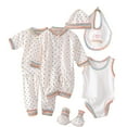 thumbnail image 1 of Xudanell Preemie Baby Girl Clothes Set +Bib+Sock Set Tops+Hat+Pants Girl Baby 8Pcs Outfits Boy Shose+Romper Girls Outfits&Set Preemie Twin Girls Baby Clothes Cotton Blend for 0-3 Months, 1 of 4