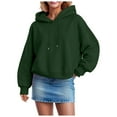 thumbnail image 1 of Xudanell Pullover Sweatshirts for Women Pullover Lightweight Sweatshirts Oversized Hoodies Long Sweatshirt Dark Green S, 1 of 6