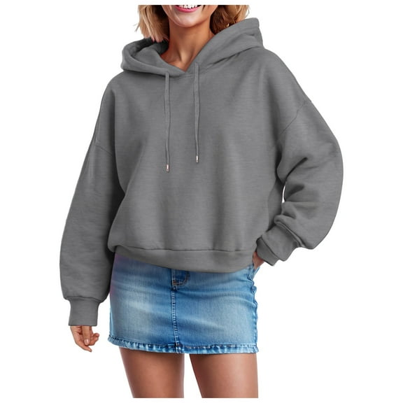 Xudanell Pullover Sweatshirts for Women Pullover Lightweight Sweatshirts Oversized Hoodies Long Sweatshirt Grey XL