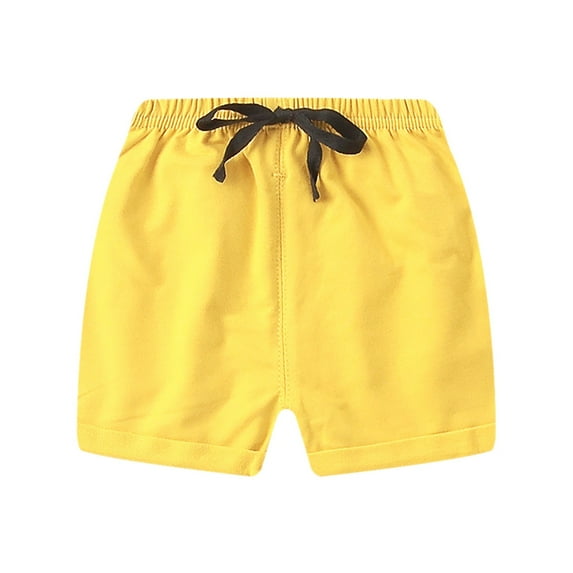 Xudanell Relaxed Work Casual Shorts Outdoor Toddler Boy Shorts Classic Drawstring Shorts with Multi Pockets Summer Shorts for 18 Months-5 Years Casual Hot Pants (Yellow,3-4 Years)