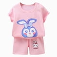 thumbnail image 1 of Xudanell Shorts Sets Toddler Boys 2 Piece Outfits Boy Clothes Toddler Boy Outfit Summer Clothing T Shorts Set (Pink,5-6 Years), 1 of 6