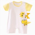 thumbnail image 1 of Xudanell Summer Boys Clothing Xudanell Boys Bodysuits, Boys Short Sleeves Rompers, Children's Solid Color Round Neck Short Sleeved Jumpsuit Breathable Bag Fart Jacket (Yellow,0-3 Months), 1 of 6