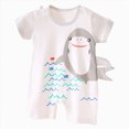 thumbnail image 1 of Xudanell Summer Boys Clothing Xudanell Boys Bodysuits, Boys Short Sleeves Rompers, Children's Solid Color Round Neck Short Sleeved Jumpsuit Breathable Bag Fart Jacket (Grey,0-3 Months), 1 of 6
