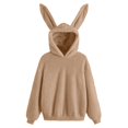 thumbnail image 1 of Xudanell Sweaters for Women Winter Casual Cute Solid Rabbit Ears Hoodie Sweatshirt Heavy Khaki M, 1 of 8