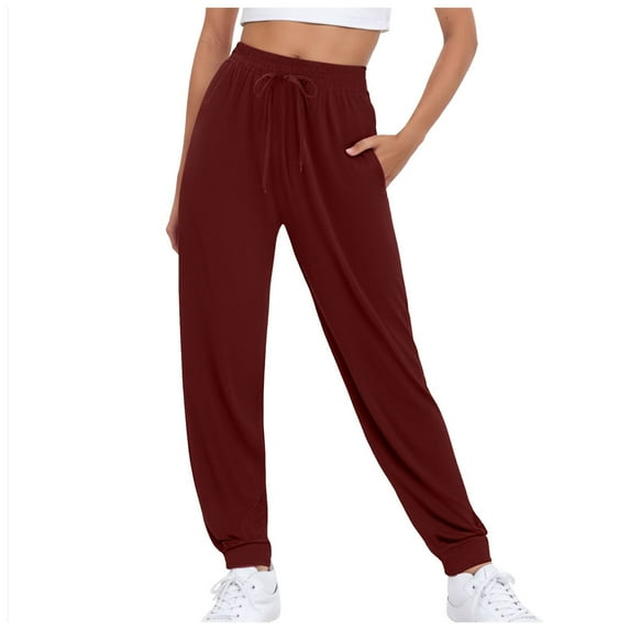 Xudanell Sweatpants Women Wide Leg Sweatpants Women,Sweatpants for Women-Womens Joggers with Pockets Pants for Yoga Workout Running Sweatpants (M,Red)