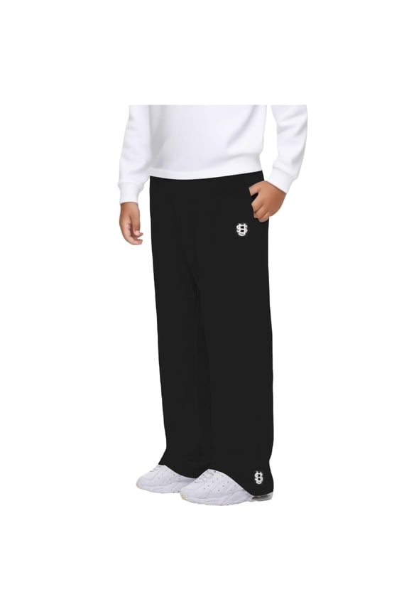 Sweatpants for Boys Casual Baggy Wide Leg Teens Boy Joggers Athletic Workout Sweat Pants Kids Clothes (12-13 Years, Black)