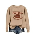 thumbnail image 1 of Xudanell Sweatshirt for Women Graphic Crew Neck Sweatshirts Women Sports Long Sleeve Graphic Football Sweatshirt Khaki M, 1 of 4
