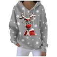 thumbnail image 1 of Xudanell Sweatshirts for Women Christmas Shirts for Women Oversized Girls Hoodie Christmas Holiday Patterned Top, 1 of 5
