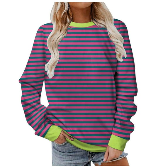 Xudanell Sweatshirts for Women Crewneck Long Sleeve Shirts Tunic Tops for Leggings Fall Fashion (Purple,XL)