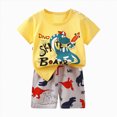thumbnail image 1 of Xudanell Toddler 2-Piece Pajamas Short Sleeve Tops Shorts Summer PJ Set Kid Sleepwear Size 3-4 Years, 1 of 5