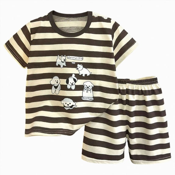 Xudanell Toddler Baby Boy Clothes 12 18 24 Month 2T 3T Summer Outfit Retro Farm Tractor Tee Shirts T-Shirt + Shorts Set Size 7-8 Years