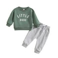 Xudanell Toddler Baby Boy Clothes Set Letter Print Long Sleeve Crewneck