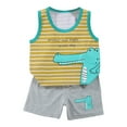 thumbnail image 1 of Xudanell Toddler Baby Boy Summer Clothes Cute Dinosaur Tank Tops+Shorts Outfits Lightweight Elastic Cotton Short Sets for 3-6 Months, 1 of 4