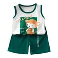 thumbnail image 1 of Xudanell Toddler Baby Boy Summer Outfits Short Sleeve Embroidered T Shirt Tees + Striped/Plaid Shorts Clothes Set (White, 3-6 Months), 1 of 5