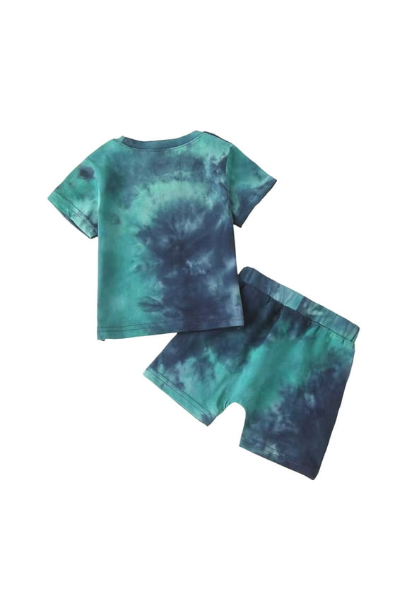 Toddler Baby Boy Summer Outfits Short Sleeve T-Shirt and Shorts 2Pcs Clothes Set for Boys (Green, 1-2 Years)