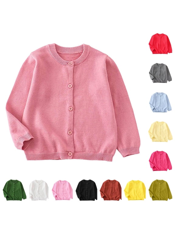 Toddler Baby Boys Girls Cardigan Cotton Knit Button Up Sweater