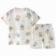 thumbnail image 1 of Xudanell Toddler Baby Boys Summer Outfits Short Sleeve Cartoon T-Shirt Tops & Shorts Sets 2Pcs Cute Baby Boys Cotton Summer Clothes For 1t 2t 3t 4t 5t 6t Boy Summer Vest Shorts Outfits, 1 of 5