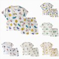 thumbnail image 1 of Xudanell Toddler Baby Boys Summer Outfits Short Sleeve Cartoon T-Shirt Tops & Shorts Sets 2Pcs Cute Baby Boys Cotton Summer Clothes for 1t 2t 3t 4t 5t 6t Boy Summer Vest Shorts Outfits, 1 of 5