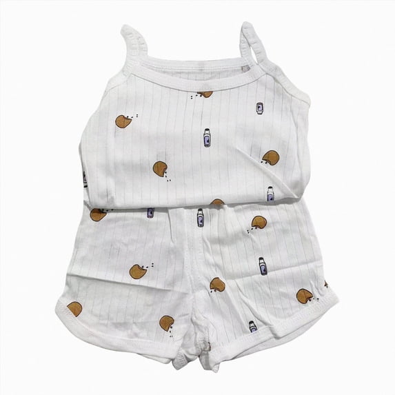 Xudanell Toddler Baby Girl Silk Pajamas Set Solid Spaghetti Strap Tank Tops Ruffled Shorts Infant Satin Pj Lounge Sets (2-3 Years,White)