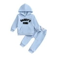 thumbnail image 1 of Xudanell Toddler Boy Clothes Graphic Hoodies Trousers Toddler Suit For Boys Breathable Linen Pants Baby Boy Outfits 0-3 Months Light Blue 18-24 Months, 1 of 8