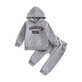 thumbnail image 1 of Xudanell Toddler Boy Clothes Graphic Hoodies Trousers Toddler Suit For Boys Breathable Linen Pants Baby Boy Outfits 0-3 Months Light Gray 12-18 Months, 1 of 8