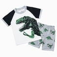 thumbnail image 1 of Xudanell Toddler Boy Clothes Kids Summer Cotton Outfits Short Sets (White,3-4 Years), 1 of 9