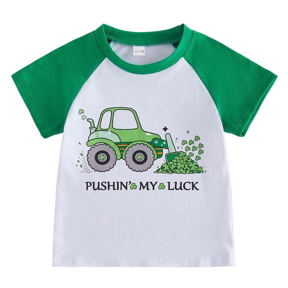 Xudanell Toddler Boy Girl St Patrick's Day Shirts Kids Lucky Tshirts Cotton Short Sleeve Tees 2-10 Years (White, 12-18 Months)