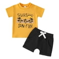 thumbnail image 1 of Xudanell Toddler Boy Outfits 3-6 Month Boy Clothes Funny Letter Cute Clothes Elastic Waist 2 Piece Outfit First Birthday Outfit Boy, 1 of 5