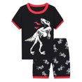 thumbnail image 1 of Xudanell Toddler Boys Clothes Kids Cotton Clothes Fun Cool Summer Short Wear in Night Size 2-7T (Black, 90), 1 of 9