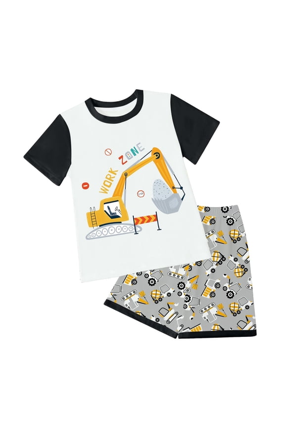 Toddler Boys Clothes Kids Cotton Clothes Fun Cool Summer Short Wear in Night Size 2-7T (Light Gray, 4-5 Years)