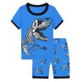 thumbnail image 1 of Xudanell Toddler Boys Clothes Kids Cotton Clothes Fun Cool Summer Short Wear in Night Size 2-7T (Sky Blue, 90), 1 of 9