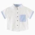 thumbnail image 1 of Xudanell Toddler Boys' Short Sleeve Dress Shirts Cotton Casual Button Down Shirts for Little Boy (2-3 Years,White), 1 of 5