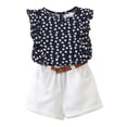 thumbnail image 1 of Xudanell Toddler Clothes for Girls Patchwork Floral Shorts Sleeveless Girls Clothes 2pcs Blouse Clothes for Teen Girls White 4-5 Years, 1 of 8