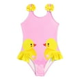 thumbnail image 1 of Xudanell Toddler Girl Swimsuit Yellow Duck Print Pool Swimsuit Fashionable Cute Sling Breathable Girl Bathing Suit 3-4 Years Pink, 1 of 3