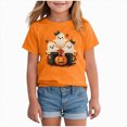 thumbnail image 1 of Xudanell Toddler Halloween Shirt Girls Ghost Tshirt Short Sleeve Tee Tops Spooky Season Fall Clothes, 1 of 5