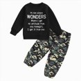 thumbnail image 1 of Xudanell Toddler Kids Baby Boy Fall Clothes 2T 3T 4T 5T 6T Letter Print Long Sleeve Tops Camouflage Pants Winter Outfits (Dark Green, 2-3 Years), 1 of 5