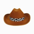 thumbnail image 1 of Xudanell Toddler Kids Baby Girls Boys Cowboy Hat Western Wide Brim Cowgirl Hat Halloween Dress Up Costume Accessories (Brown, 3-15 Years), 1 of 8