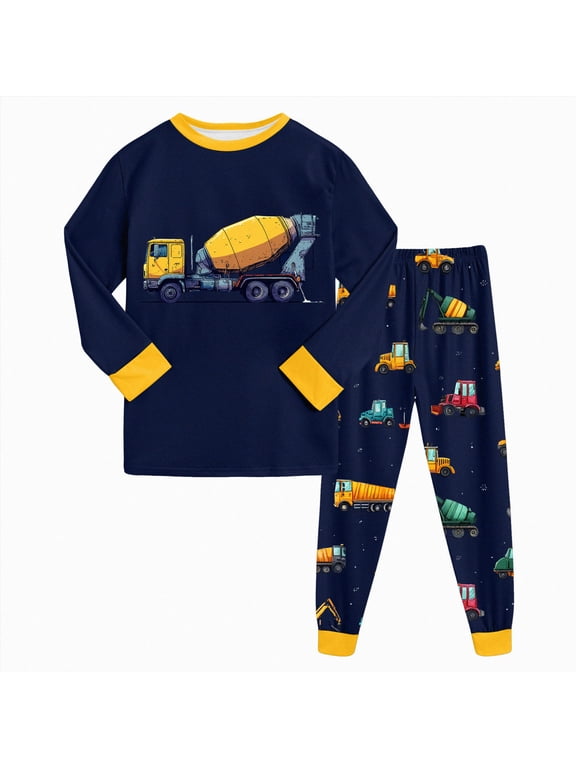 Toddler & Kids Pajama Sets with Bamboo Viscose, Snug Fit Pjs for Girls, All-Season Comfort Sleepwear Dark Blue for Size 7-8 Years