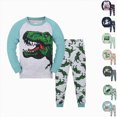 thumbnail image 1 of Xudanell Toddler Pajamas Boys Pyjamas Sleepwears 2pcs Long Sleeves Pjs Sets for Kids Fall Winter Age 1-10 Years (GN1, 5-6 Years), 1 of 4