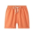 thumbnail image 1 of Xudanell Toddler Pants Boys 18M to 8Y Baby Casual Solid Color Shorts Plain Lace up Beach Baby Shorts Stretchy Summer Vacation Trousers, 1 of 7