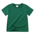thumbnail image 1 of Xudanell Toddler Shirts Solid Color Bottoming Cute Tops for Teen Girls White Polo Shirts for Girls Green 12-24 Months, 1 of 7