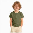 thumbnail image 1 of Xudanell Toddler Short Sleeve Henley Shirt Boys Ribbed T-Shirt, 1 of 6
