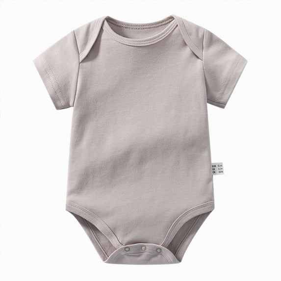 Xudanell Unisex-Baby Short Sleeve Bodysuits Soft Solid Bodysuit for Cotton One-piece Boy Girl Summer Clothes 0-24M(Light Gray, 3-6 Months)