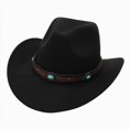 thumbnail image 1 of Xudanell Western Cowboy Hat for Kids Boy Girl Cowboy Cowgirl Dress Up Hat with Buckle Belt (Black, 3-8 Years), 1 of 4