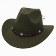 thumbnail image 1 of Xudanell Western Cowboy Hat for Kids Boy Girl Cowboy Cowgirl Dress Up Hat with Buckle Belt (Green, 3-8 Years), 1 of 4